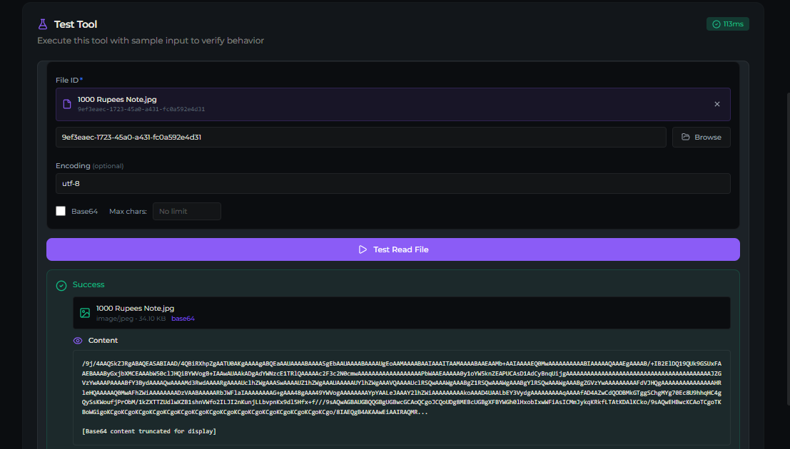 dms_read tool — Test tab