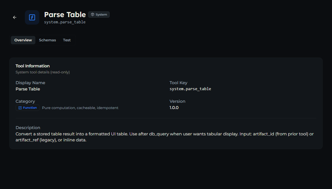 parse_table tool — Overview tab