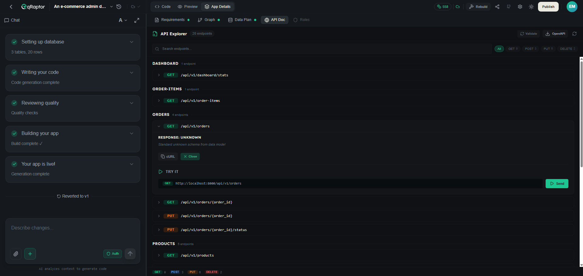 API Doc sub-tab showing an OpenAPI contract with the try-it explorer