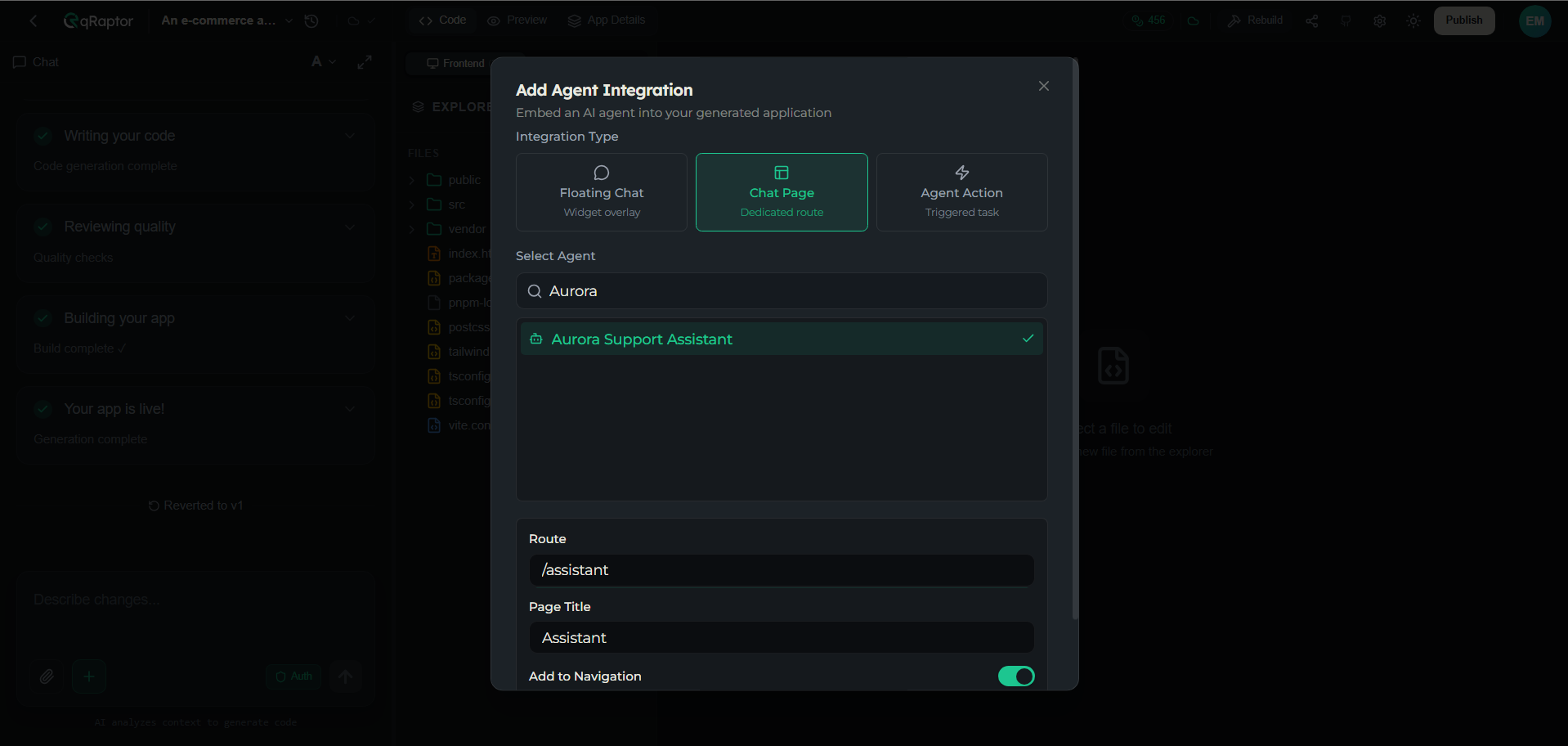 Agent picker with search box and a list of active agents
